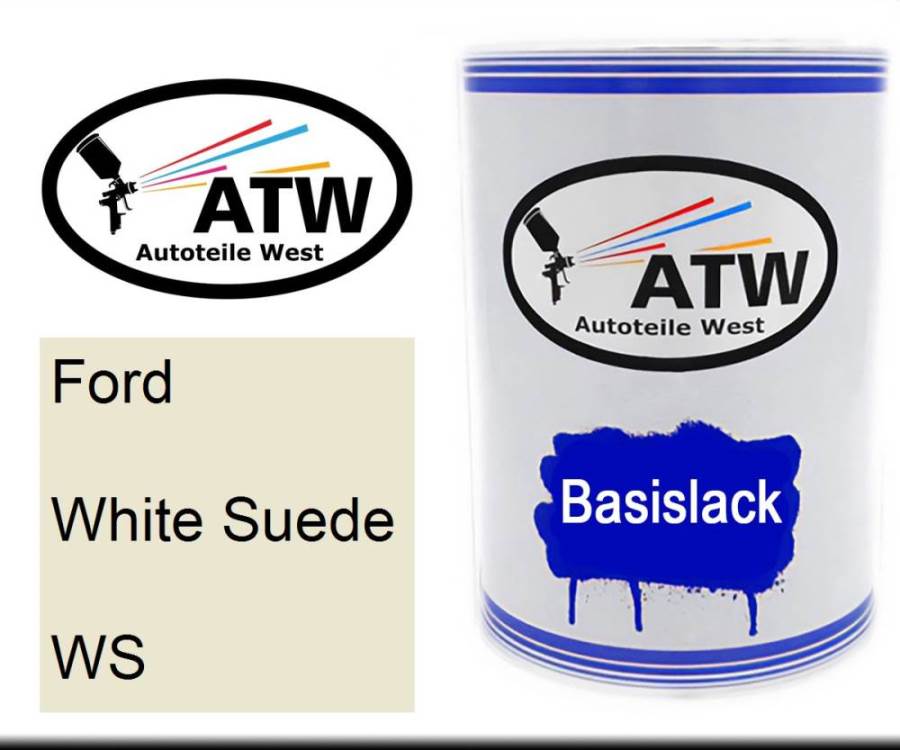 Ford, White Suede, WS: 500ml Lackdose, von ATW Autoteile West.